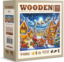 Puzzle en bois Le trajet festif du Père Noël
