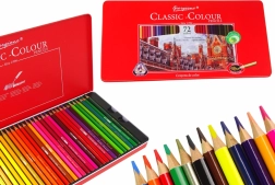 Ensemble de 72 crayons de couleur artistiques dans une boîte en métal