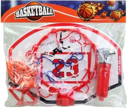 Panier de basket tricolore avec ballon et pompe