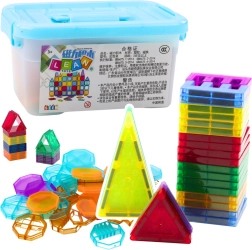 Jeu de construction magnétique coloré 57 pièces dans une mallette
