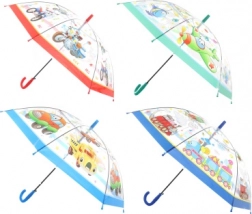 Parapluie transparent à ouverture automatique avec motif de moyens de transport