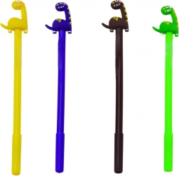 Stylo à bille dinosaure Bouchon à pointe noire Mix marron jaune 0,5 mm