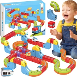 WOOPIE Magic Cube Train, piste magnétique antigravitationnelle avec jeu de construction, 68 pièces