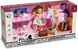 Set de jeu avec poupée, cheval et chatons