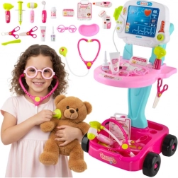 Set de petit docteur avec chariot mobile rose KRUZZEL