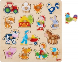 Goki puzzle en bois à encastrer – la vie à la ferme
