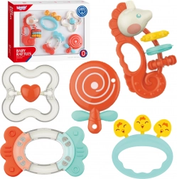 Woopie set de hochets et anneaux de dentition sensoriels pour bébés
