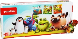 Puzzlika animaux préférés 3 en 1 – puzzle pour enfants 3 images, 50 pièces