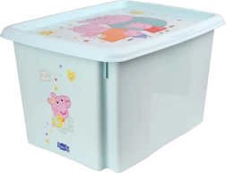 Boîte de rangement en plastique avec couvercle Peppa Pig 30 l