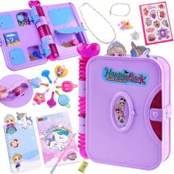 Journal secret pour enfants HAPPY MAGIC BOOK avec serrure à clé, autocollants et accessoires