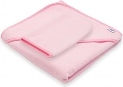 Serviette éponge pour enfant avec capuche New Baby Basic 80 × 80 cm rose
