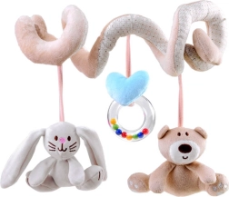Spirale en peluche pour poussette avec jouets