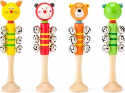 Hochet en bois avec grelots – animaux