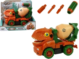 toupie bétonnière dinosaure à démonter – jouet de construction orange pour enfants