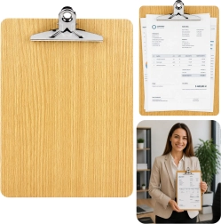 Porte-bloc en bois A4 avec pince