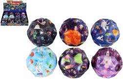 Balle rebondissante en mousse motif espace 7 cm