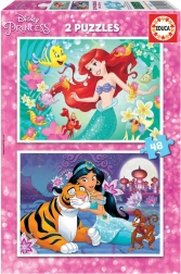EDUCA Puzzle Disney Princesses : Ariel et Jasmine 2x48 pièces