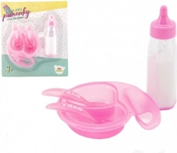 Set pour poupées avec biberon et vaisselle