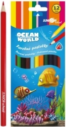 Crayons de couleur Ocean World triangulaires, 12 pcs