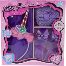 Set princesse : pantoufles, sac à main, jupe et serre-tête