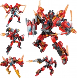 Qman Roaring Flame God General 4 en 1 kit de construction robot 1201 pièces