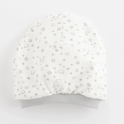 Bonnet bébé en coton NEW BABY Petits cœurs