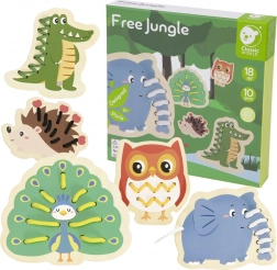 Classic World animaux à lacer en bois – lot de 10 pièces