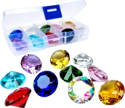 Set de diamants décoratifs colorés en boîte, 10 pcs
