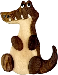 Magnet en bois crocodile – décoration faite à la main