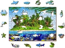 Puzzle en bois île exotique au trésor 2-en-1, 200 pièces