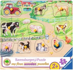 Ravensburger puzzle encastrable en bois Matin à la ferme