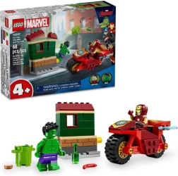 LEGO MARVEL Iron Man à moto et Hulk 4+
