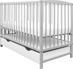 Lit bébé avec tiroir NEW BABY Lilly, gris