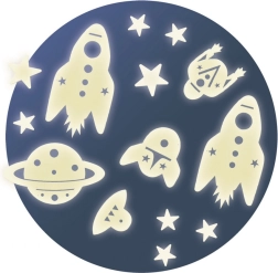 Autocollants muraux phosphorescents Espace de DJECO