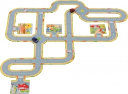 GOKI Circuit automobile de sol – 45 pièces + 2 petites voitures en métal