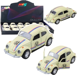Coccinelle classique en métal 1:32 à rétrofriction, portes ouvrantes, beige