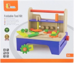 Set de vissage en bois avec outils et établi pliable