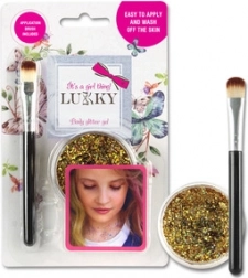 Gel corporel scintillant Lukky avec pinceau doré