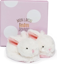 Doudou ensemble de chaussons roses avec hochets Lapin pour bébés 0-6 mois