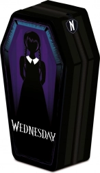 Trousse en forme de cercueil avec motif Wednesday