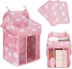 Ag637c organisateur pour lit de bébé rose