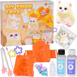 Kit créatif DIY – porte-clés anti-stress chat en slime