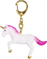 Porte-clés licorne sautante rose néon