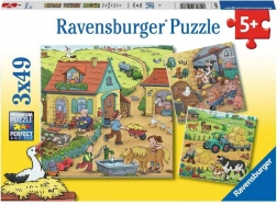RAVENSBURGER Puzzle À la ferme 3x49 pièces
