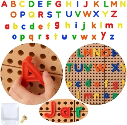 MASTERKIDZ chevilles alphabétiques pour murs STEM – lettres majuscules et minuscules, 122 pièces