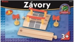 Passage à niveau avec barrières et panneaux