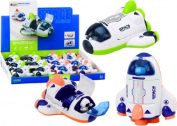 Petite fusée spatiale avec cockpit mobile vert et orange