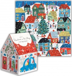 Puzzle carré Noël au village 500 pièces
