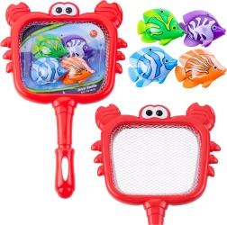 Set de pêche avec épuisette crabe et 4 poissons colorés pour l’eau