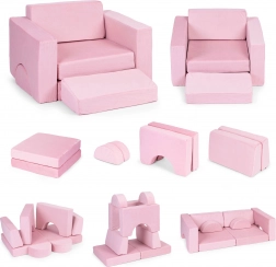 Fauteuil enfant modulaire 8-en-1 ECOTOYS – Rose